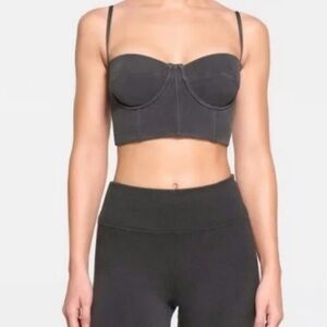 Skims Outdoor Dark Gray Bustier Bra in Ash
